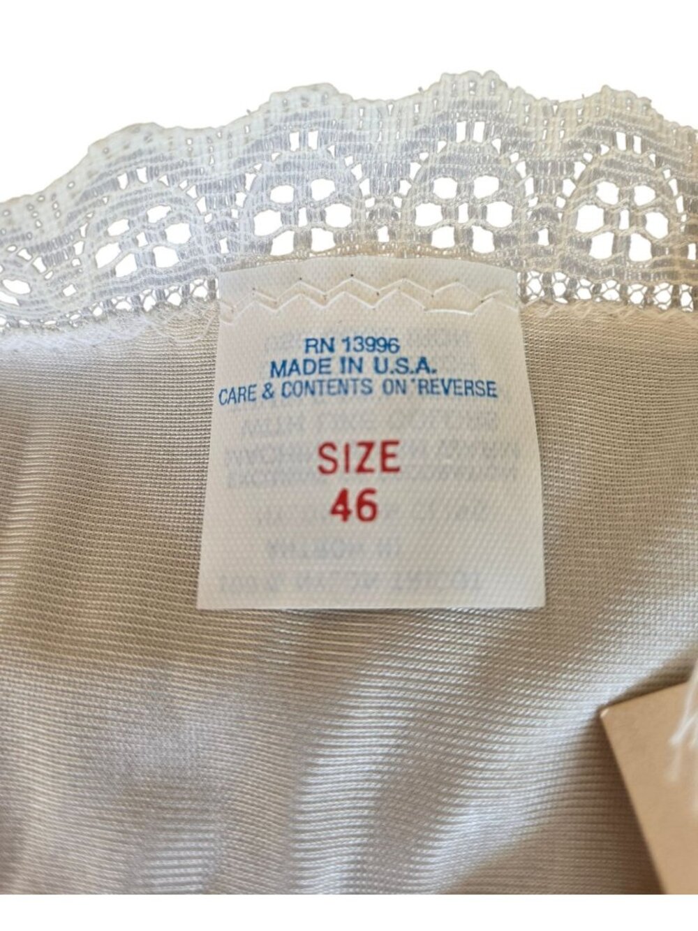 Vtg Coquette Antron Full Slip Ivory Lace Trim Nylon Size 46 USA-Made New - Picture 5 of 12
